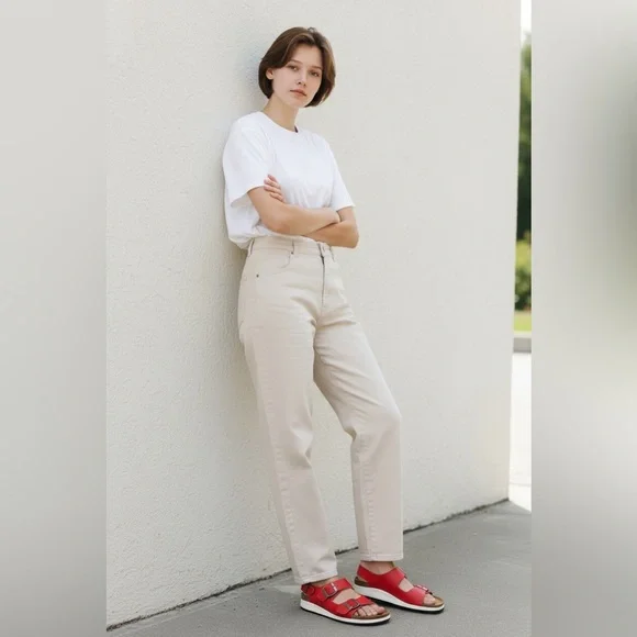 Fly Flot Woman’s Vibrant Red Sandals/Slippers  Made in Italy US 7 - Picture 2 of 10